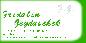 fridolin geyduschek business card